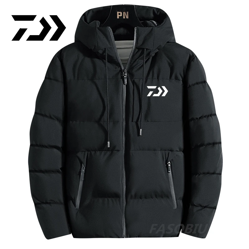 

2021 Daiwa Men's Fishing Clothes Thicken Zipper Down Outdoor Hiking Fishing Jacket Winter Keep Warm Mountaineering Clothing