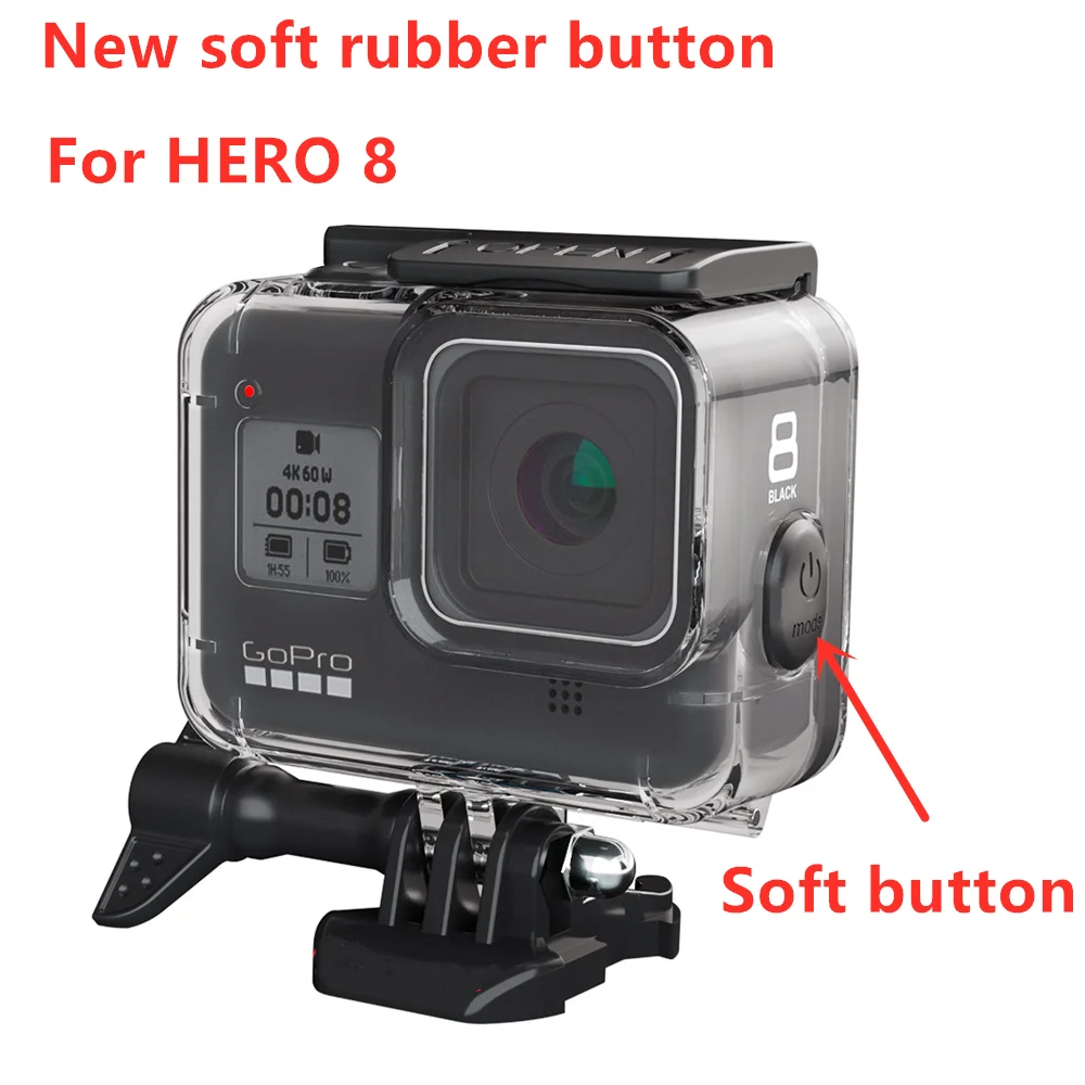 60 м подводный водонепроницаемый чехол для GoPro Hero 8 Защитный чехол Корпус черный объектив камеры 60 м Дайвинг аксессуары для плавания