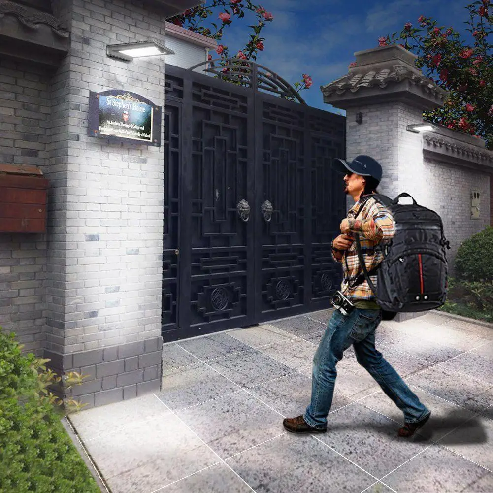 6 светодиодный светильник на солнечной батарее наружный настенный с датчиком