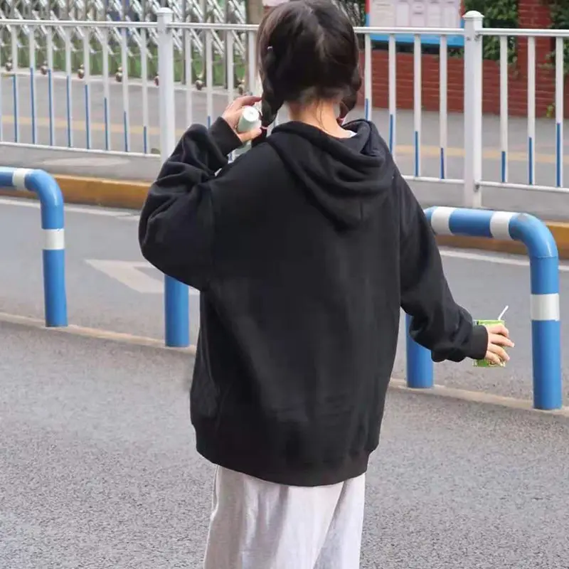 Женские толстовки Y2k на молнии куртка в стиле хип-хоп уличная одежда свитшот с