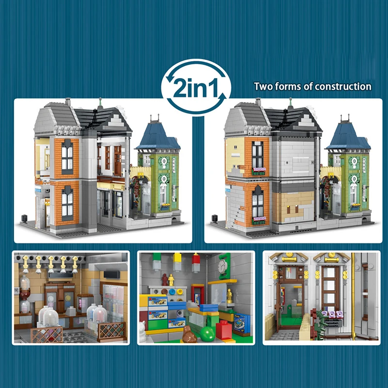 

2020 New City Street View Building Blocks Bricks Toys Store Afol Square Joker Park Hospital Model Toys for Kids Christmas Gifts