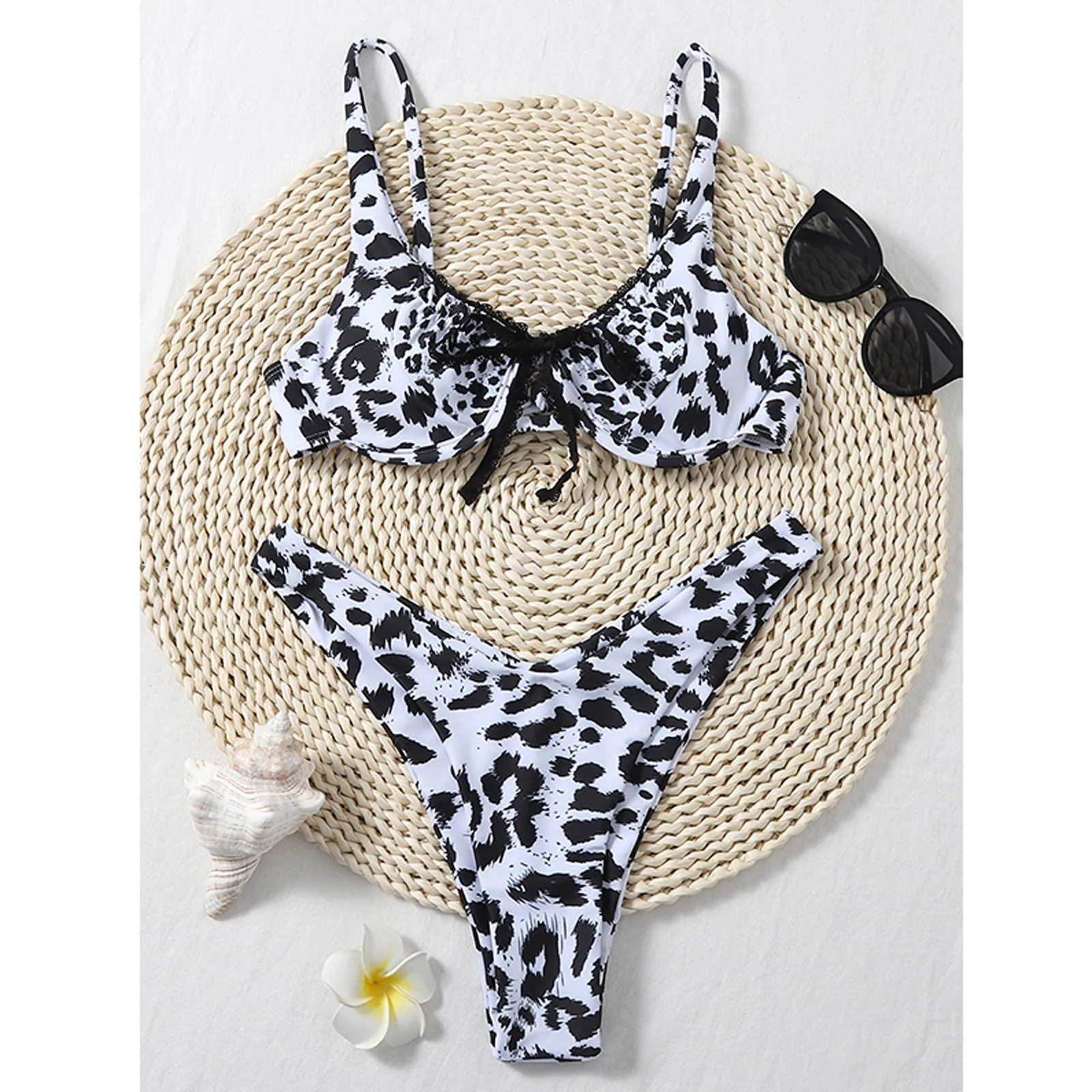 

Women Solid Lace Bikini Set Push Up Swimsuit Beachwear Padded Swimwear Bikini Sexy Women