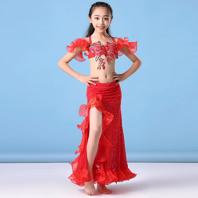 Костюм для танца живота девочек комплект из 2 предметов бюстгальтер и длинная