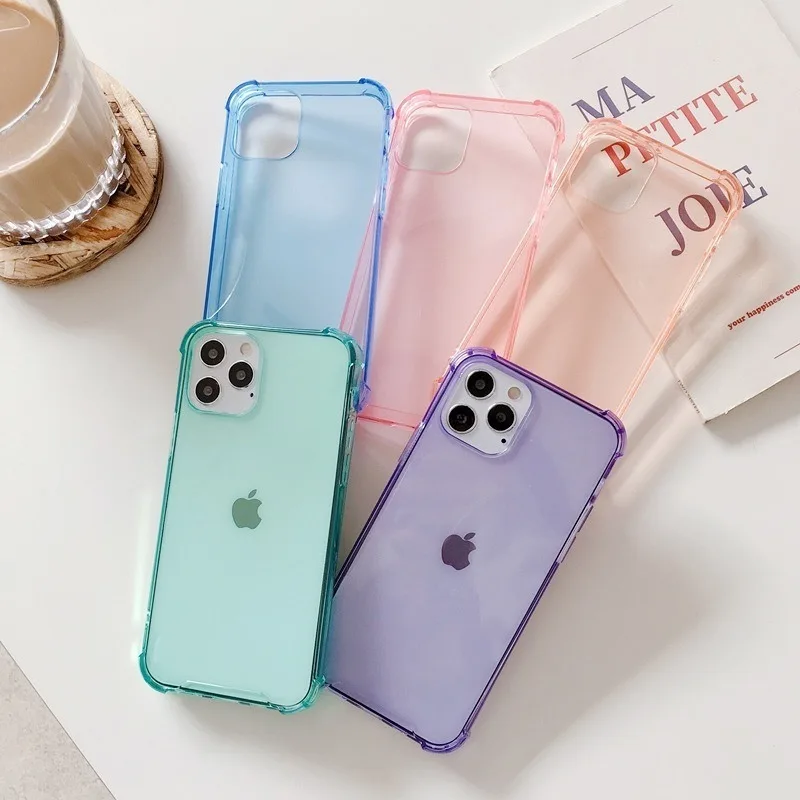 

Soft Candy Phone Case for IPhone 11 Pro 11 12 Mini Max X XR XS Max 6 6s Plus 7 8 12 Pro Transparent Shockproof Bumper Phone Case