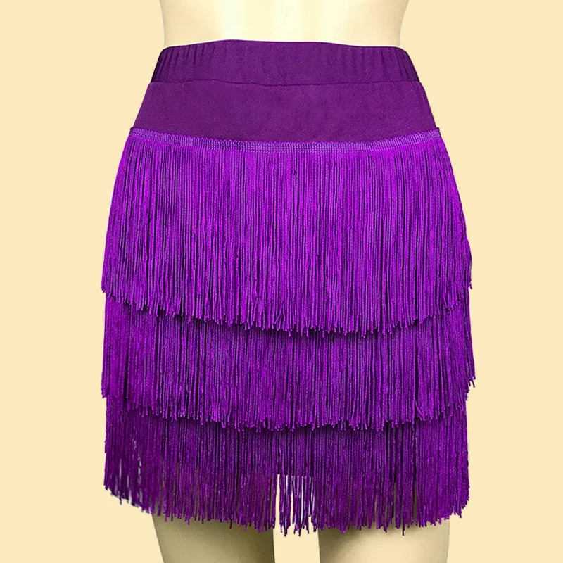 Adult Latin Dance Skirt Women's High Quality Fringed Lady Cha Rumba Samba Fringe Sexy Practice Clothing | Тематическая одежда