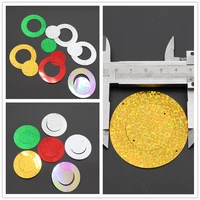 50mm 20pcs hollow double ring combination sequins pvc paillettes diy hang shade sewing wedding clothing lentejuelas accessories