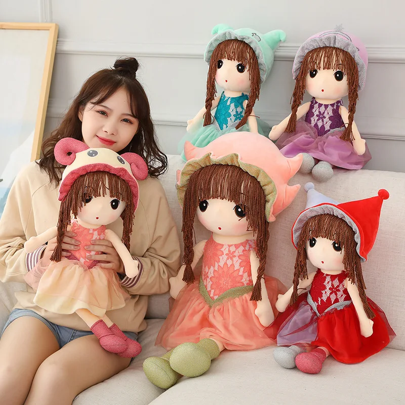

40-90cm Kawaii Plush Girl Dolls with Zodiac Hat Soft Stuffed Plush Toys Baby Toys Kids Birthday Gift