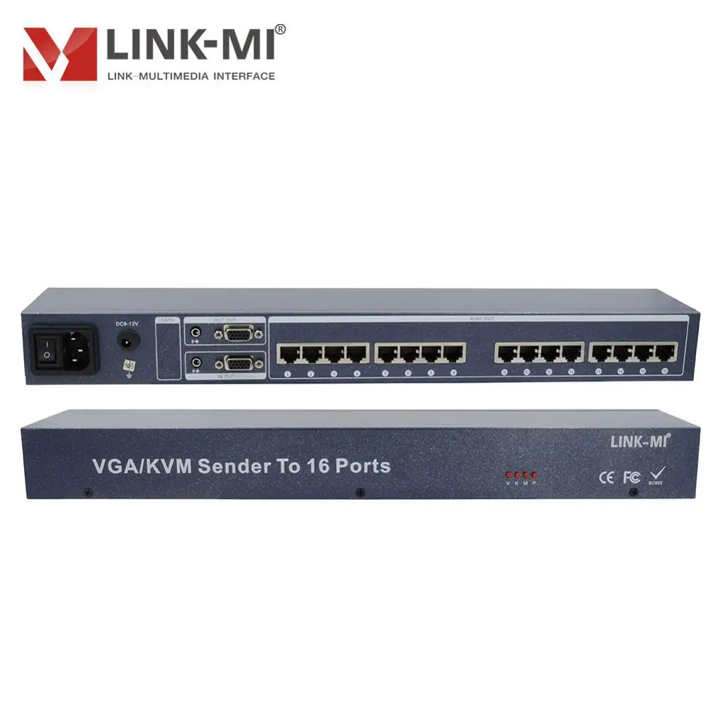 LINK MI 116T VGA 1 в 16 out активный видео и аудио передатчик Макс разветвитель vga портов UTP