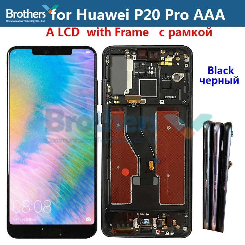 A LCD Black Frame ЖК-дисплей Дисплей для huawei P20 Pro ЖК-дисплей Экран для P20 Pro CLT-L09 CLT-L29 CLT-AL00 CLT-AL01 ЖК-дисплей сборки Сенсорный экран планшета Тесты - Цвет: A LCD Black Frame