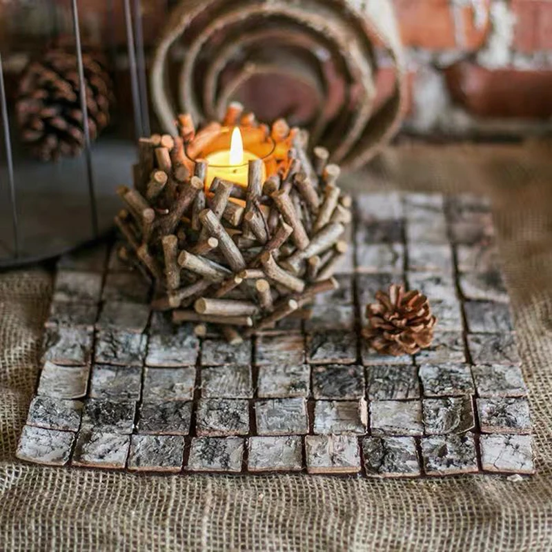 Органические природные бересты Мозаика DIY украшения реквизит для съемки