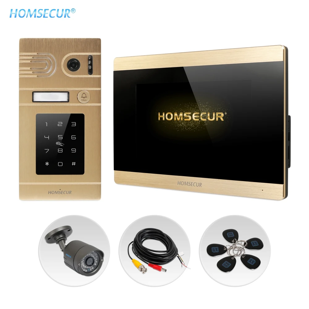 HOMSECUR 7-дюймовый AHD видео и аудио домашний Интерком RFID карта доступа камера