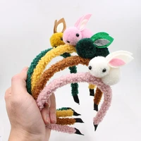 children cute cute girls multi color three dimensional plush hair clip bunny headband childrens hair accessories for girls