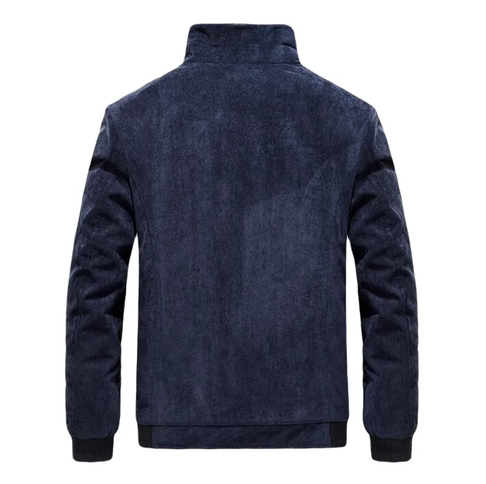 Corduroy Lapel Coat Winter Men's Bomber Outwear Casual Male Fur Collar Windbreaker Jacket Men Fleece Warm Corduroy Coat