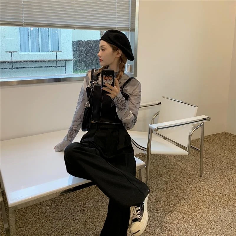 Майка женская в стиле пэчворк модный свободный элегантный топ Корейском