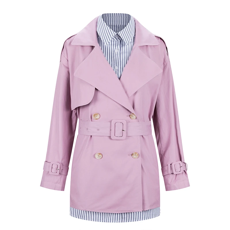 

2021 Jacket Outerwear Trench Coat for Women Office Formal Female Clothing Midi Windcoat Cotton Winter Spring Autumn Fashion New