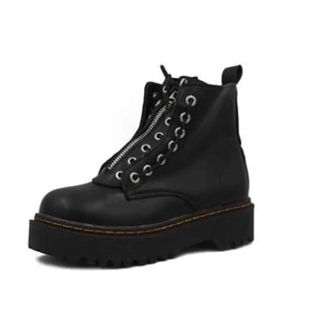 Сезон весна-осень Женские модные панк-сапоги Bottes Femmes На высоком каблуке Обувь в