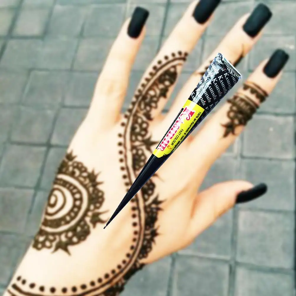 Black Tattoo Painting Cream Henna Tattoo Cream Natural Temporary Waterproof Painting Black Body Ink 1pc Tattoo Herbal Y3C4