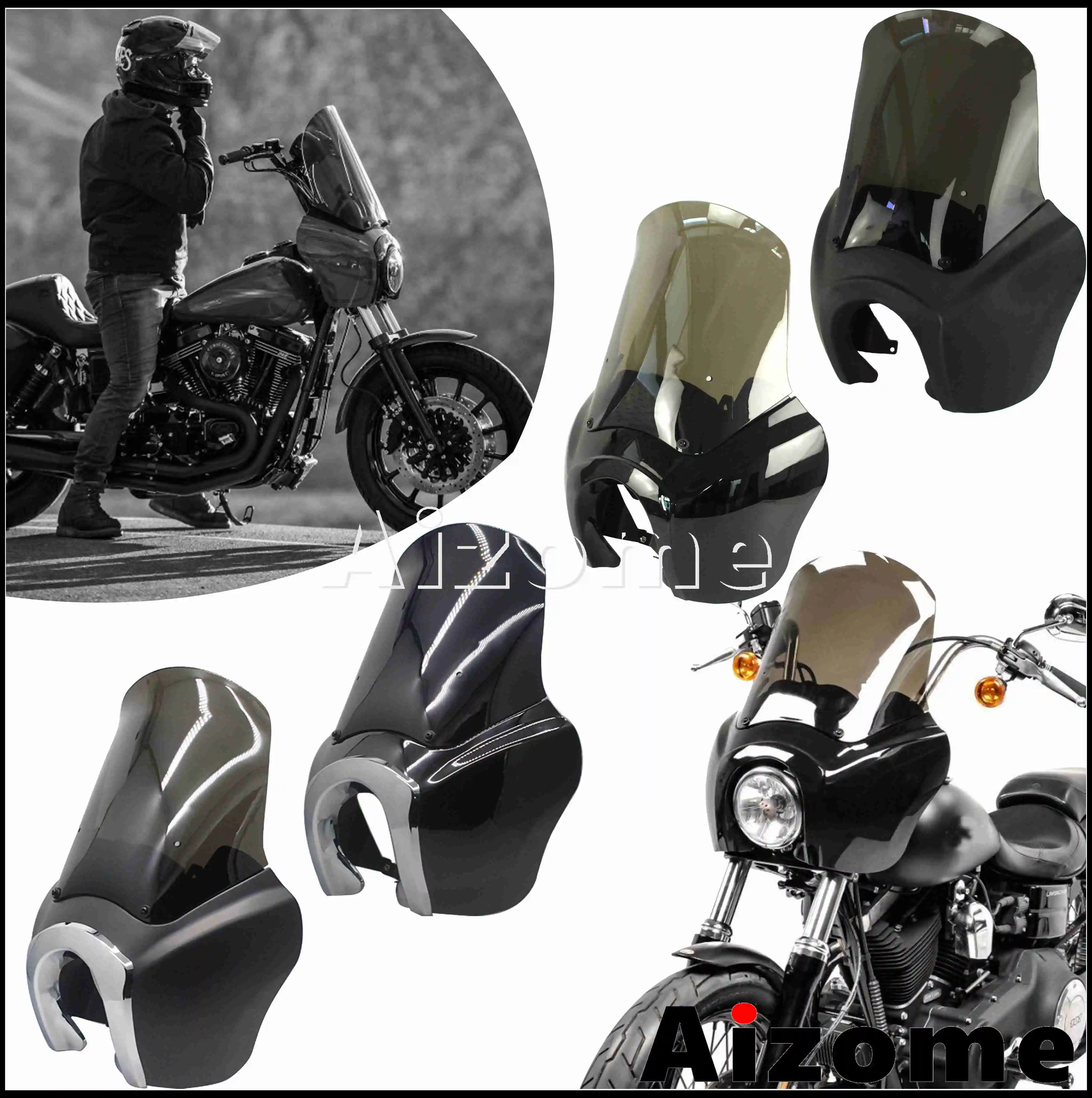 Черная обтекатель для фар хромированная Безель маска Harley Dyna FXDL FXDF FXDB FXDWG