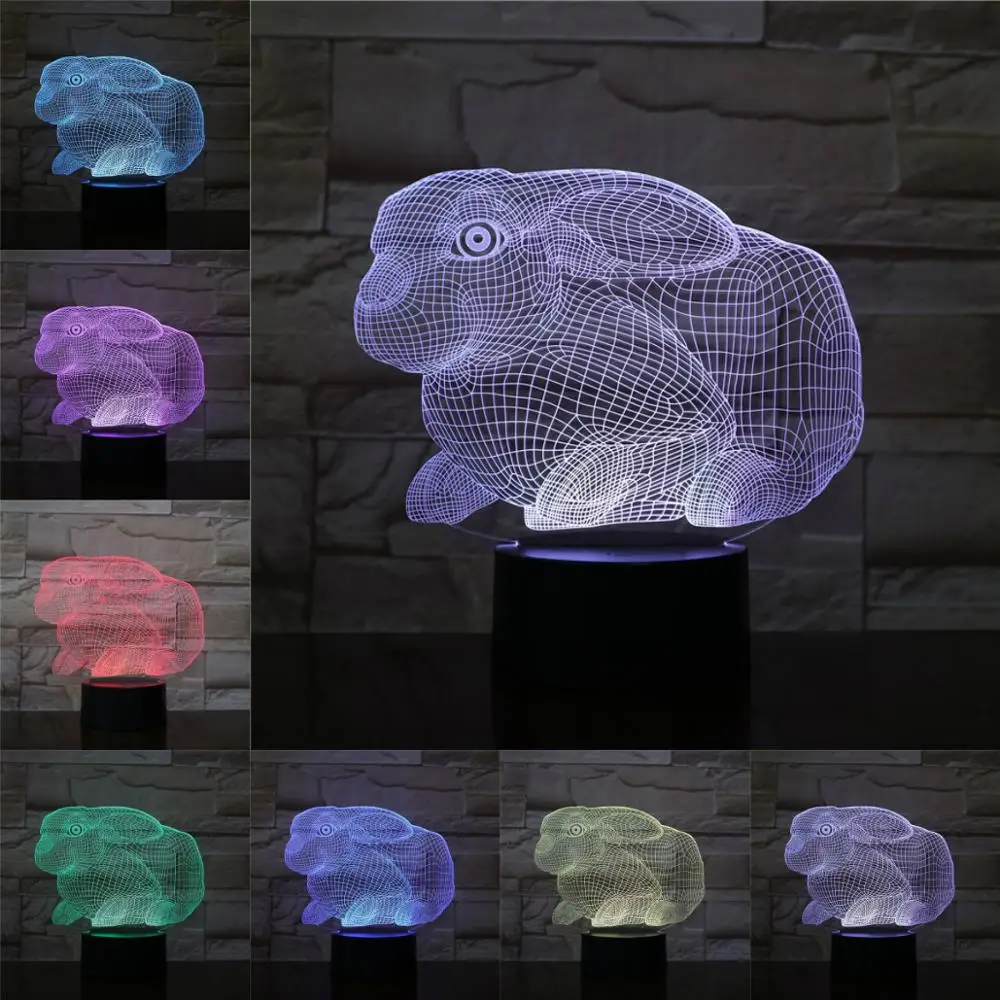 3D лампа с животными 2019 Многоцветный ночной Светильник дети праздник подарок на
