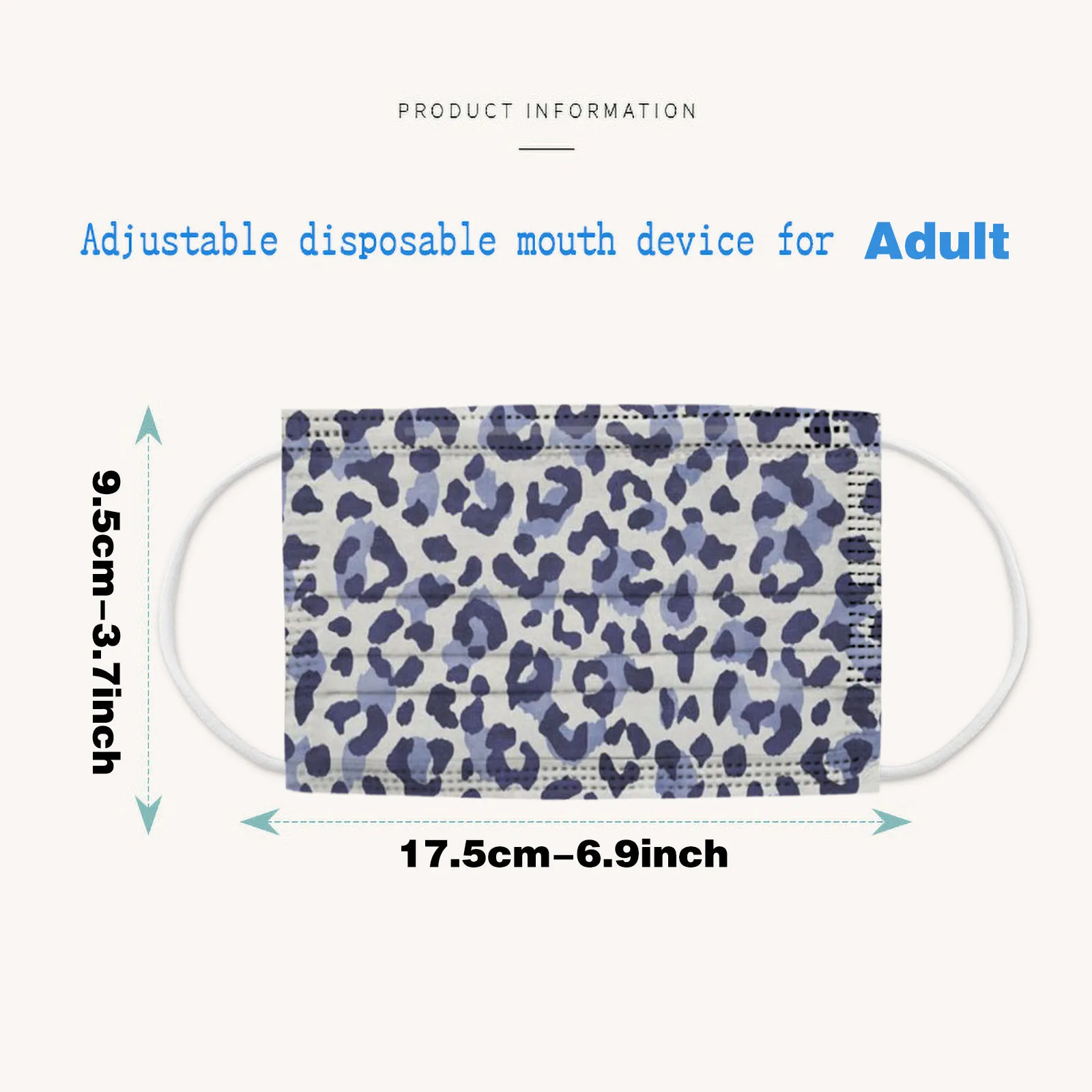 Маска одноразовая с леопардовым принтом для взрослых защитная 3-слойная дышащая