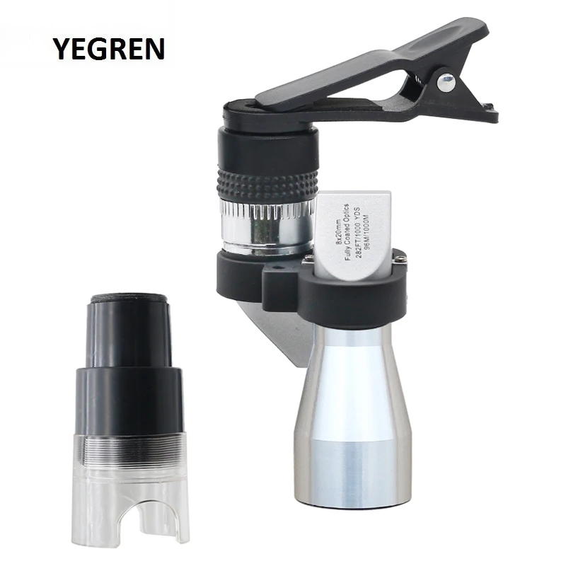 Монокуляр 30X Карманный с увеличением 8х и зажимом для телефона наблюдения за