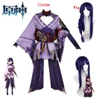 Костюм для косплея аниме Genshin Impact Raiden Shogun Baal, сексуальный женский парик, полный комплект, костюм для Хэллоуина и рождественской вечеринки