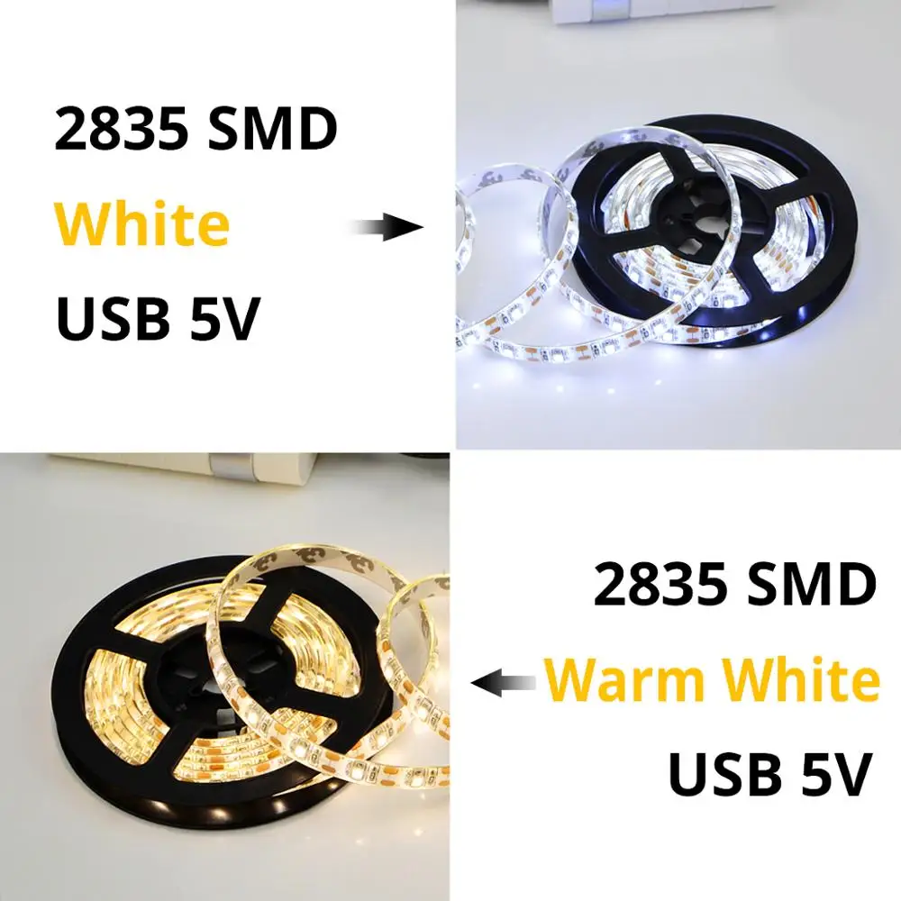 50 см, 1 м, 2 м, 3 м, 4 м, 5 м, светодиодный светильник, 5 В, USB питание, кухонный задний светильник, лампа для шкафа, RGB/белый/теплый белый светодиодный диодный светильник ing