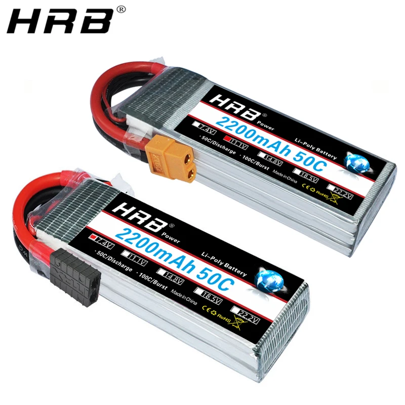 hrb 2200mah lipo батарея 2s 74 v 3s 111 v 4s 148 v 5s 185 v 6s 222 v deans xt60 50c ec3 xt90 дл