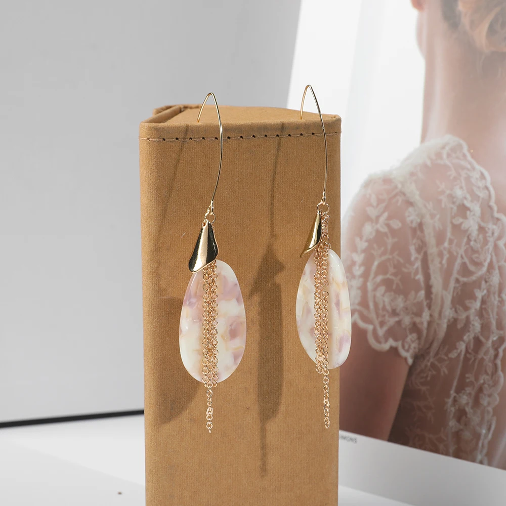 2019 трендовые геометрические акриловые ацетатные Висячие серьги для женщин