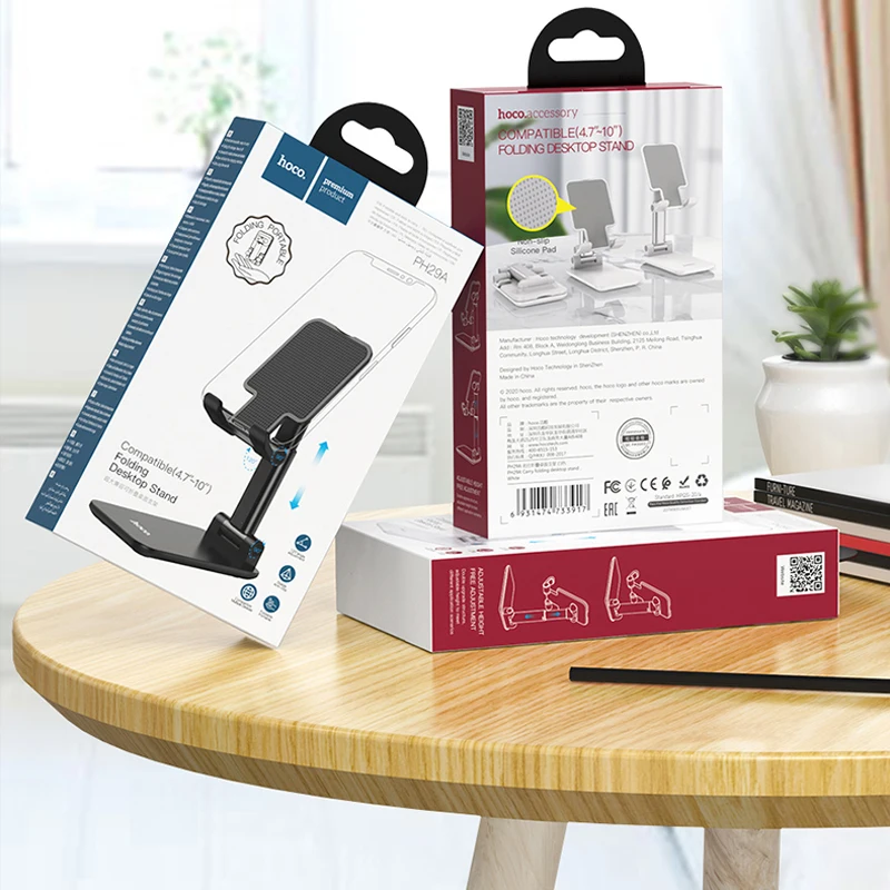 hoco mobile phone holder stand for iphone 11 pro x xs ipad air metal foldable mobile phone stand desk for xiaomi huawei table free global shipping