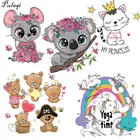 Мультяшная кошка, железная наклейка для одежды, термонаклейка, милый Единорог, животное, детская одежда, полосы