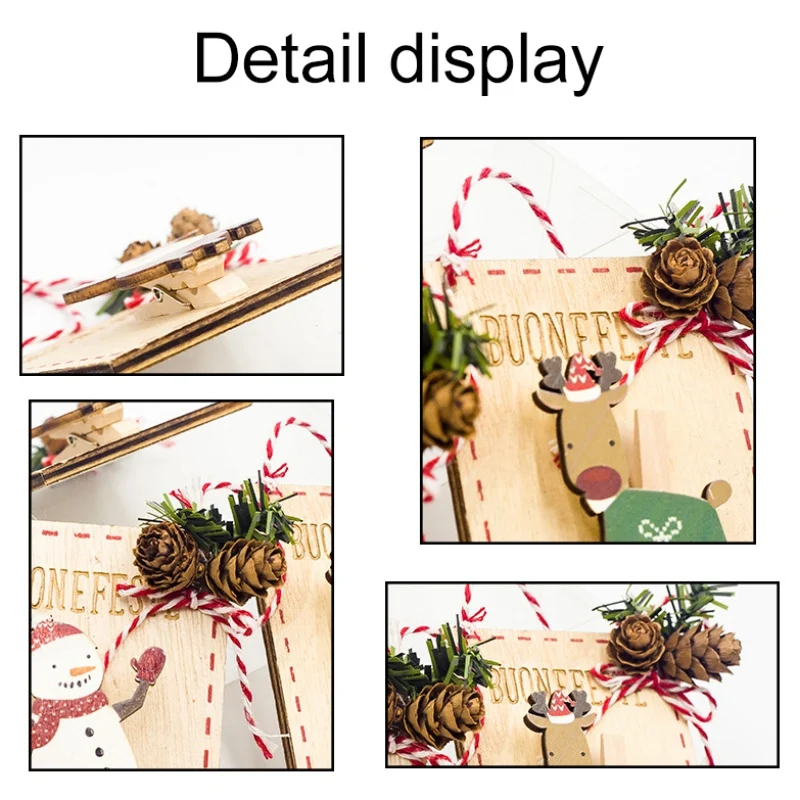 Искусственный деревянный знак украшения для рождественской елки Деревянный