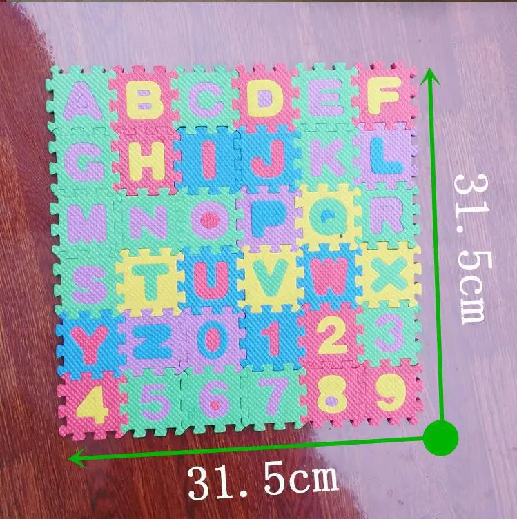 

36Pcs Baby Play Game Mat Child Mini Size Puzzle Alphabet A-Z Letters Numbers Foam Mat Educational Toy Floor Carpet Rug Crawling