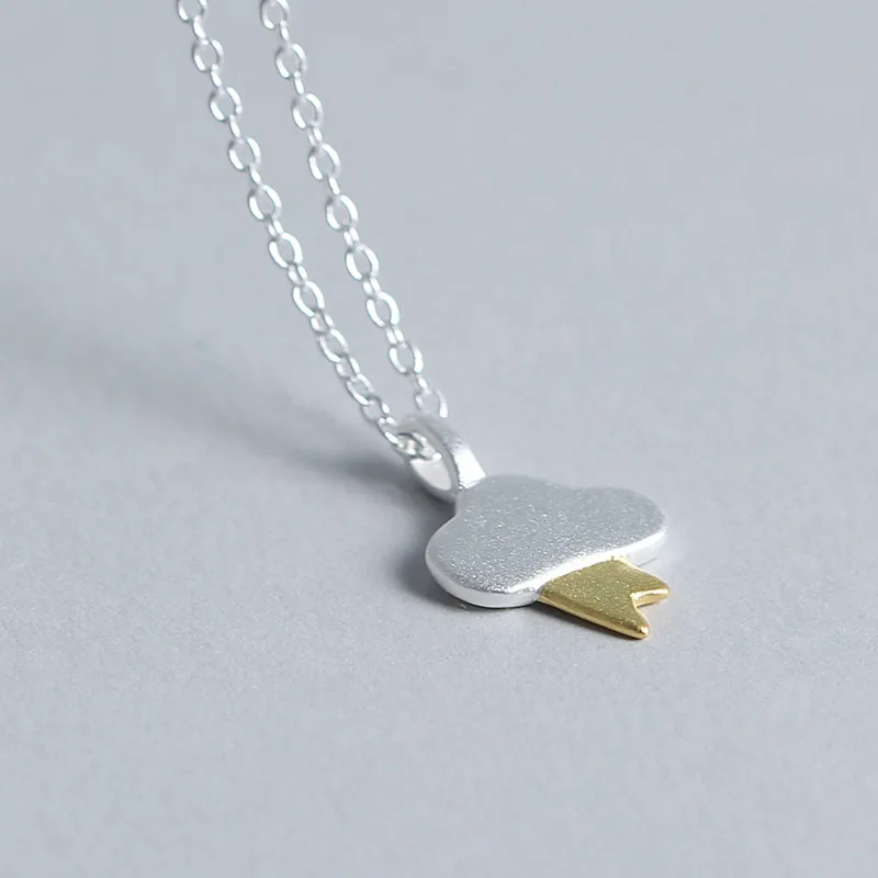 Женское ожерелье с подвеской ElfoPlataSi из настоящего серебра 925 пробы облаком и