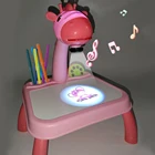 Детский светодиодный проектор, художественный стол для рисования, игрушки, детская доска для рисования для письма, Настольная музыкальная проекция, развивающая игрушка для раннего обучения