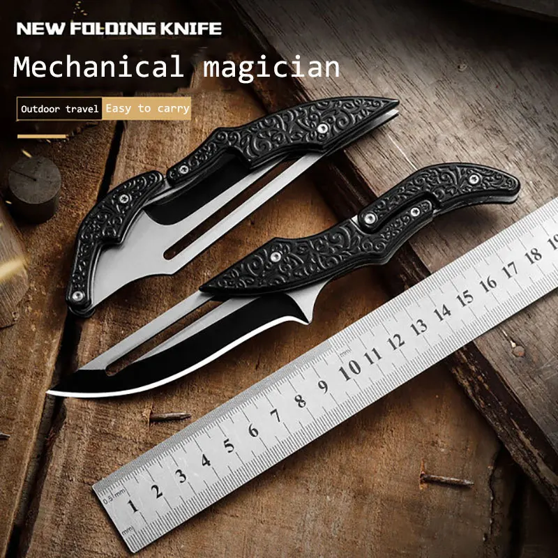 

D2 Flipper Bearing Folding Tactical Knife Stainless Steel Sharp Fruit Paring Knives Camping Pocket Hunting Tourist Knife Cleaver