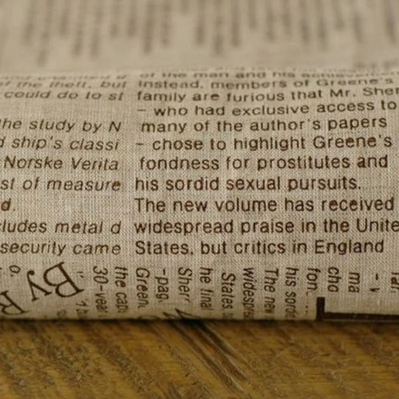 Лоскутное одеяло из хлопка и льна с принтом в виде газеты 1 м x 5 тканевый швейный