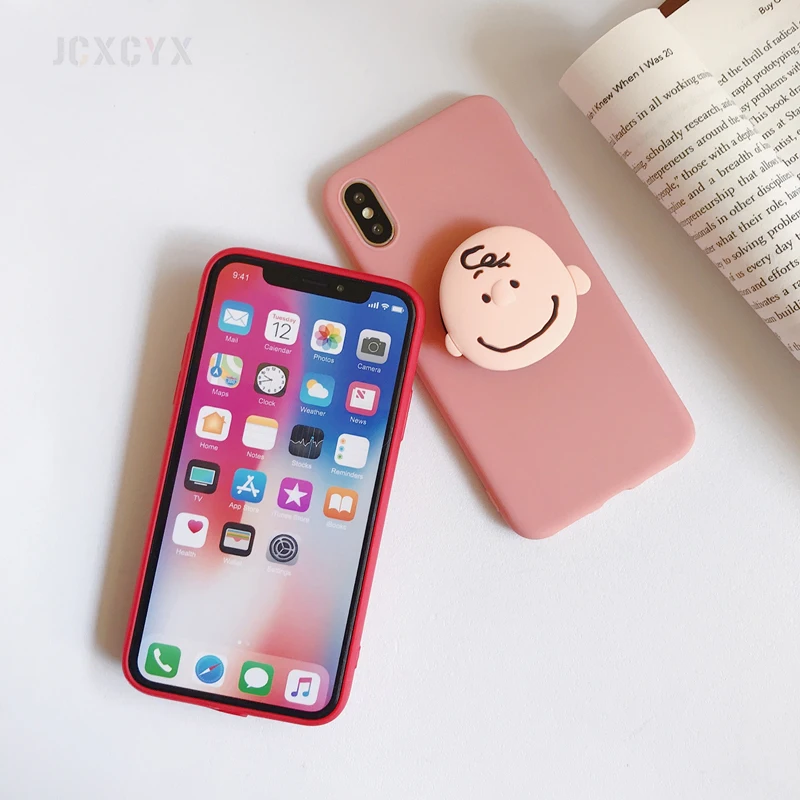 3D милый уличный мягкий чехол для iPhone X XR XS 11 Pro Max 6S 7 8 plus Чехол-держатель для samsung S8 S9 S10 A50 Note 8 9