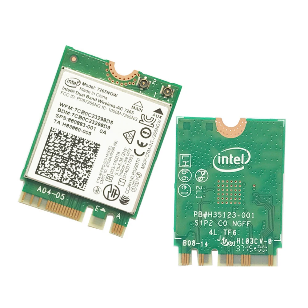 Новинка для Intel Dual band Wireless N 7265 7265NGW 802.11N 2x2 WiFi 300 Мбит/с NGFF M.2 карта 7265NB 2 4G/5G|Сетевые