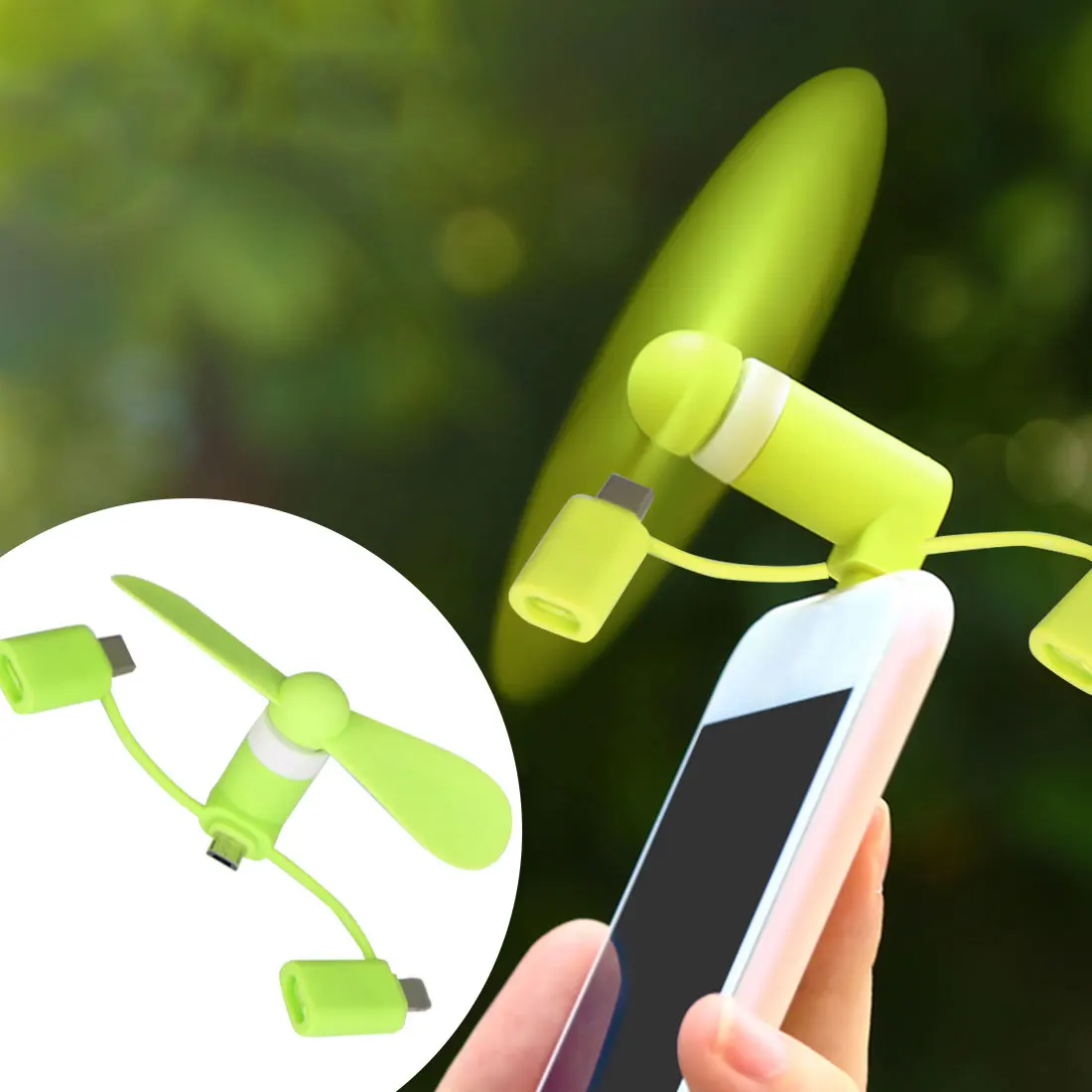 3 в 1 портативный дорожный мини вентилятор охлаждения сотового телефона