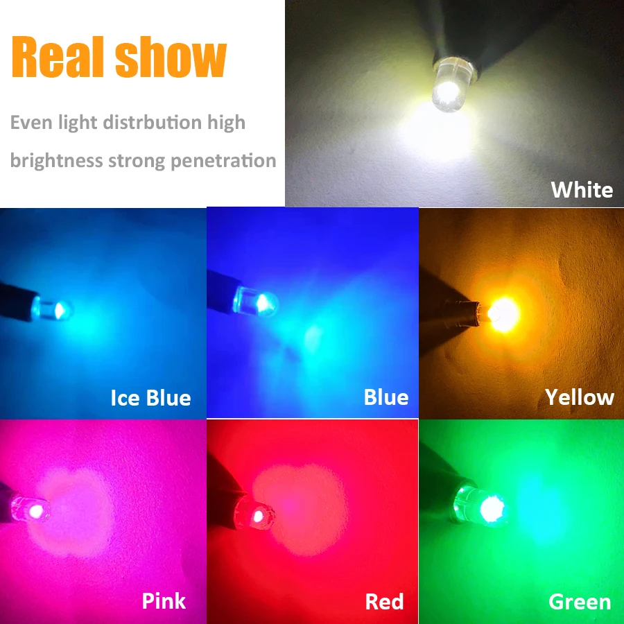 

10pcs Car LED T10 W5W COB Reading Dome Lamp Marker Light Wedge Lights License Plate Bulbs 168 194 192 DC 12V White Red
