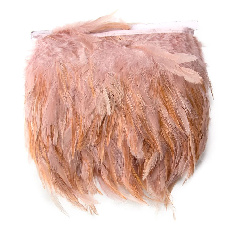 

Natural Rooster Feather Fringe Trims Ribbon Dyed 10-15CM Wedding Party Costume Clothing Sewing Accessory Plume Crafts Decoration