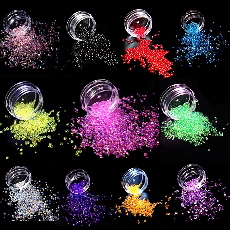 1.5-2mm Colorful Bubble Beads Jewelry Filling Nail Art Transparent Expoxy Resin Accessories | Tools &amp Equipments
