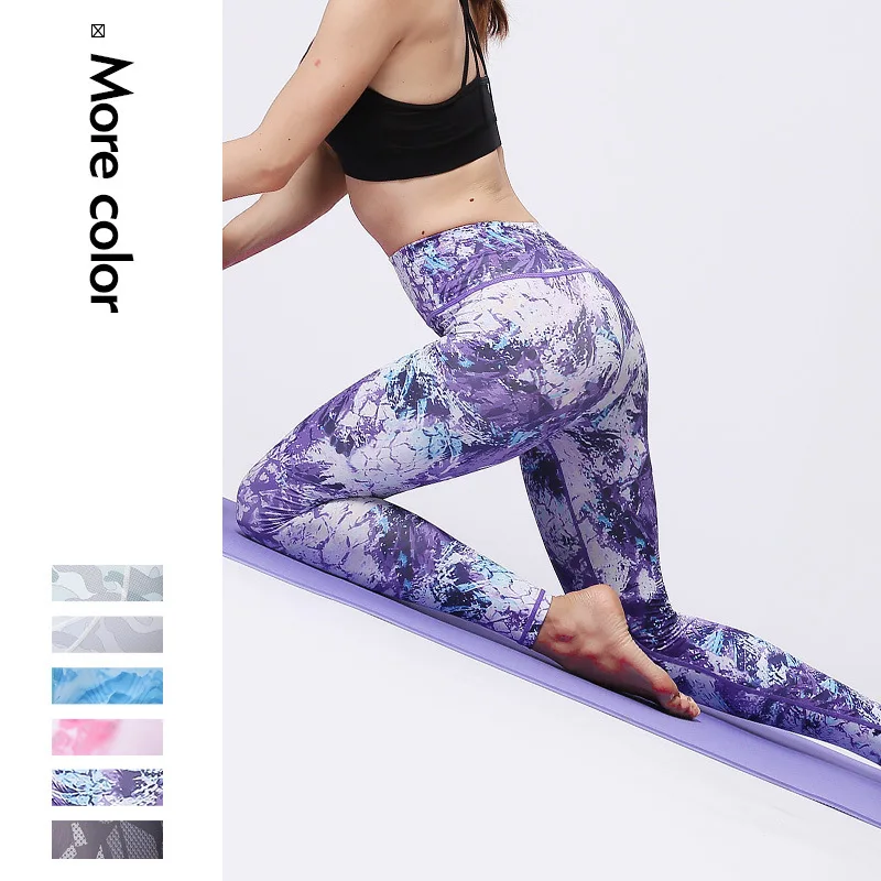 

Cross-border new sports tight fitness yoga pants quick-drying high elastic base digital printing pants