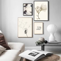 rose flower feather dandelion wall art canvas painting nordic posters and prints wall pictures for living room decor home decor