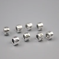 10pcs pure 925 sterling silver bead bless lucky mantra pendant for men women diy gift