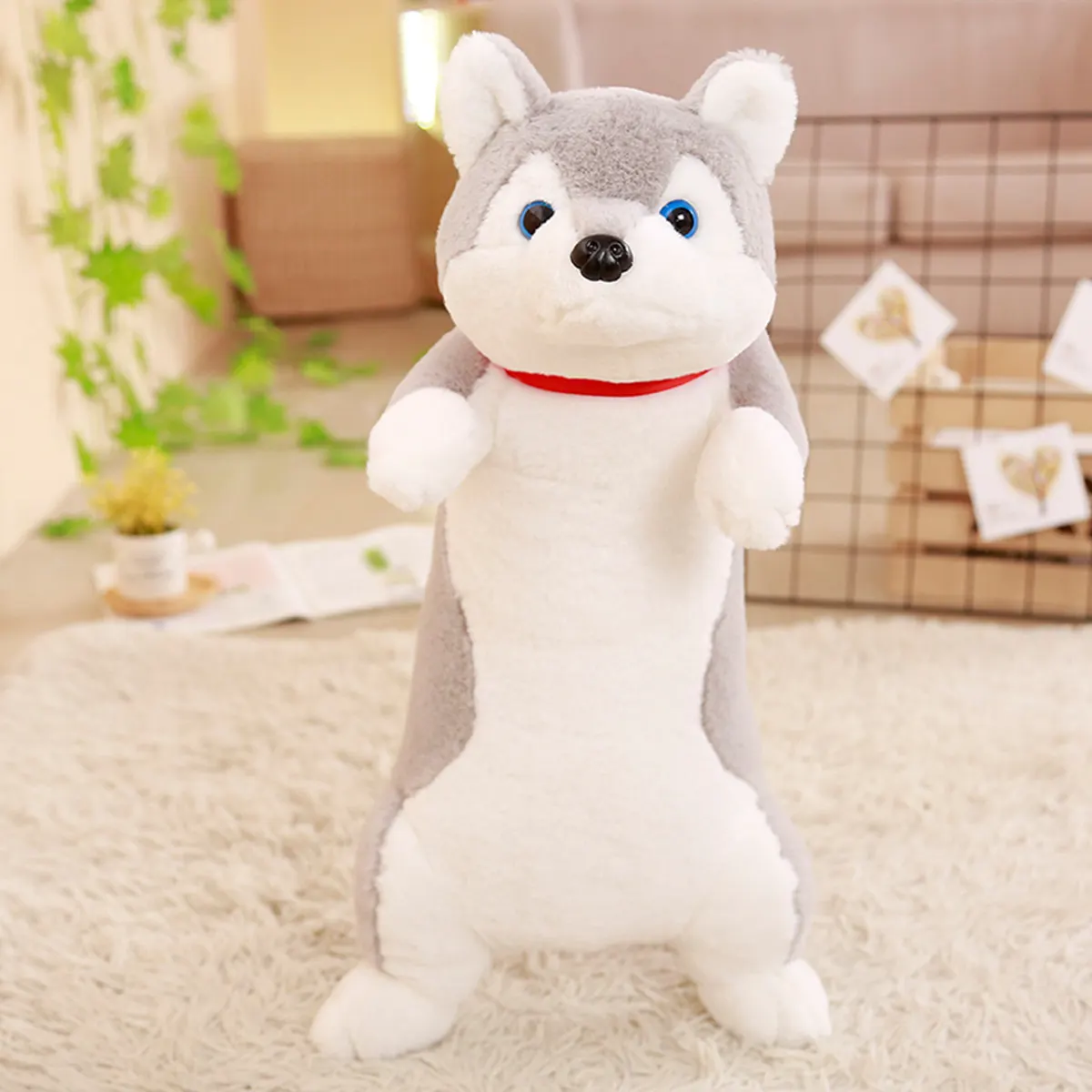 

Nice New Huggable Corgi Dog Plush Toys Husky Soft Kawaii Animal Cartoon Stuffed Sofa Pillow Lovely Christmas Presents for Kids