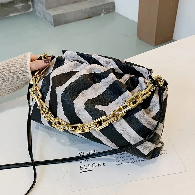 

Cow print bags for women 2021 new luxury Chain handbags designer purses shoulder crossbody bags Shopping evening tote bag