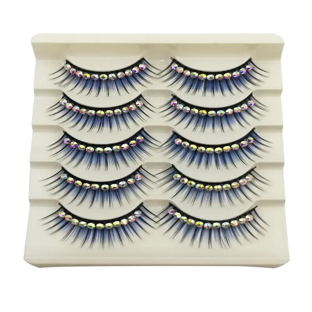 Натуральные накладные ресницы Стразы блестящие Искусственные для наращивания