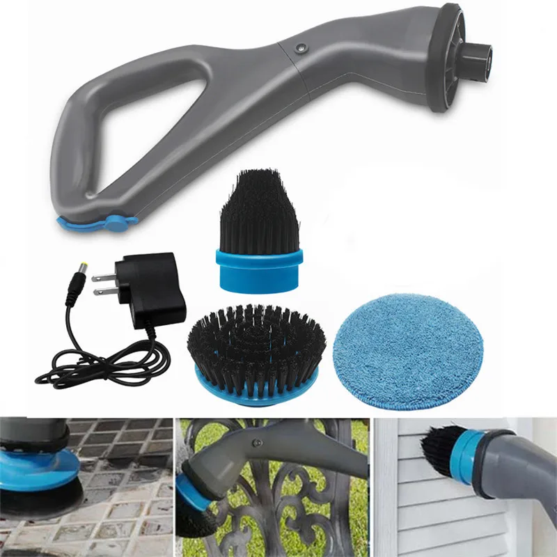 

Muscle Scrubber Electric Cleaning Brush Spin Cordless Chargeable Bathroom Cleaner 4 In 1 Kitchen Home Cleaning Tools Tile Brush